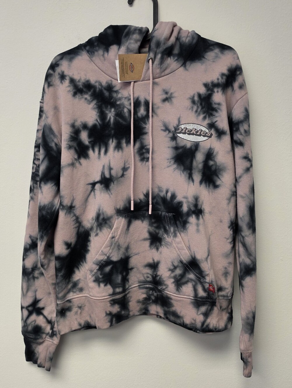 Dickies tie dye hoodie sweatshirt pink black S
